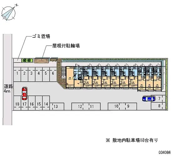 ★手数料０円★土浦市田中１丁目　月極駐車場（LP）